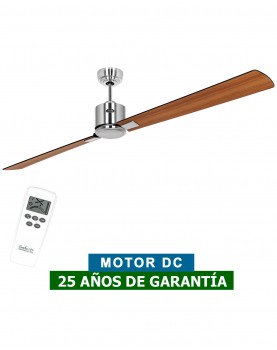 Ventilador de techo CasaFan 948404 ECO NEO III 180cm motor cromo brillante / aspas reversibles negro o teca