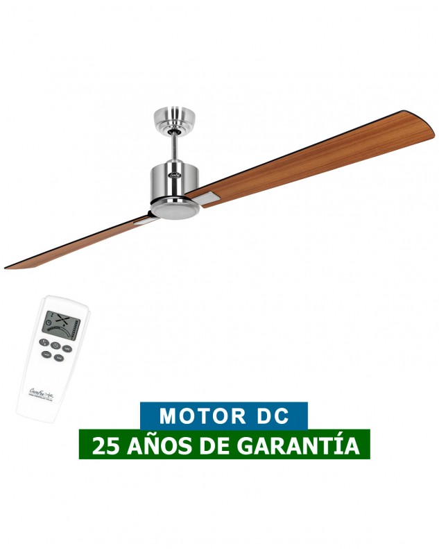 Ventilador de techo CasaFan 948404 ECO NEO III 180cm motor cromo brillante / aspas reversibles negro o teca