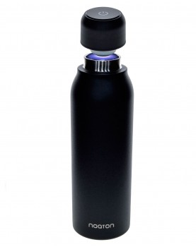 Botella de agua abierta con purificación UV Noaton negra