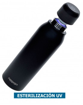Botella de agua con purificación UV Noaton negra