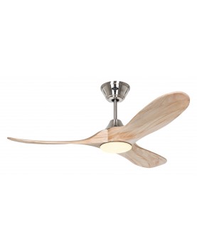 Ventilador de techo CasaFan 312260 ECO GENUINO con luz 152cm madera natural cromo cepillado lateral