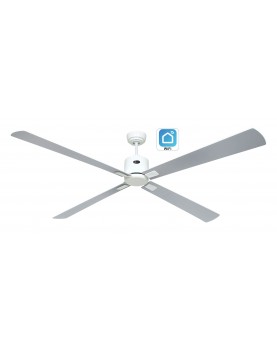 ventilador con 4 aspas color gris claro