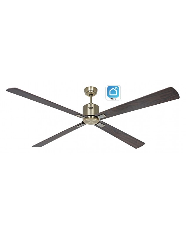 ventilador con 4 aspas color nogal