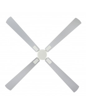 ventilador con 4 aspas color plateado