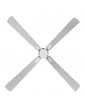 ventilador con 4 aspas color plata