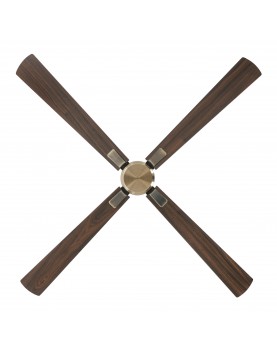 ventilador con 4 aspas color nogal