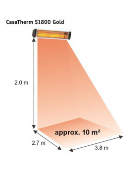 Calentador halógeno S1800 gold espacio de cobertura de 10 m2.