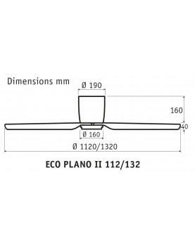 Esquema del diseño y tamaños del ventilador casafan 313302W eco plano con wifi