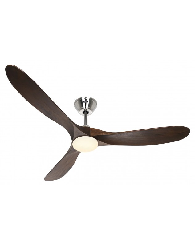 Ventilador de techo CasaFan 315261 ECO GENUINO-L con luz 152cm aspas nogal motor cromo cepillado