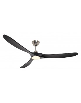 Ventilador de techo CasaFan 318061 ECO GENUINO-L con luz 180cm aspas negro motor cromo cepillado