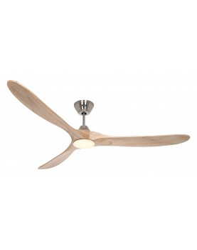Ventilador de techo CasaFan 318064 ECO GENUINO-L con luz 180cm aspas madera natural motor cromo cepillado