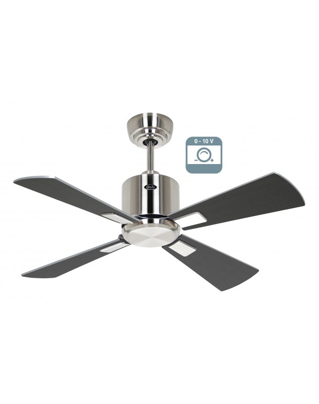 Ventilador de techo CasaFan 9420411 ECO NEO III 92cm motor cromo cepillado / aspas reversibles wengué y plata 0-10V