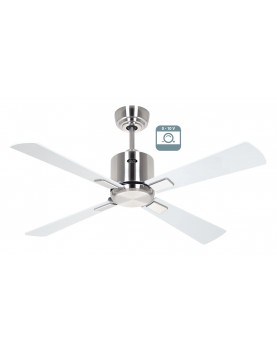 Ventilador de techo CasaFan 9421311 ECO NEO III 103cm motor cromo cepillado / aspas reversibles blanco y gris 0-10V