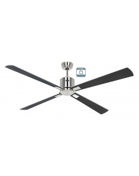Ventilador de techo CasaFan ECO NEO III 152 BN-WN/SI 0 - 10 V motor cromo cepillado/aspas reversibles plateado o wengué