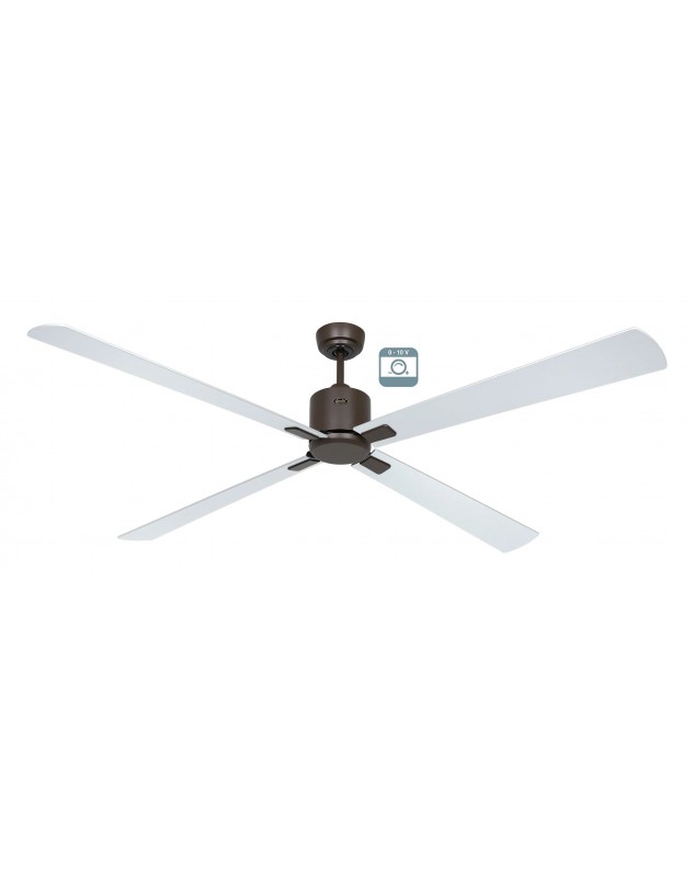 Ventilador de techo CasaFan ECO NEO III 180 BZ-WN/SI 0 - 10 V motor bronce/aspas reversibles wengué y plata