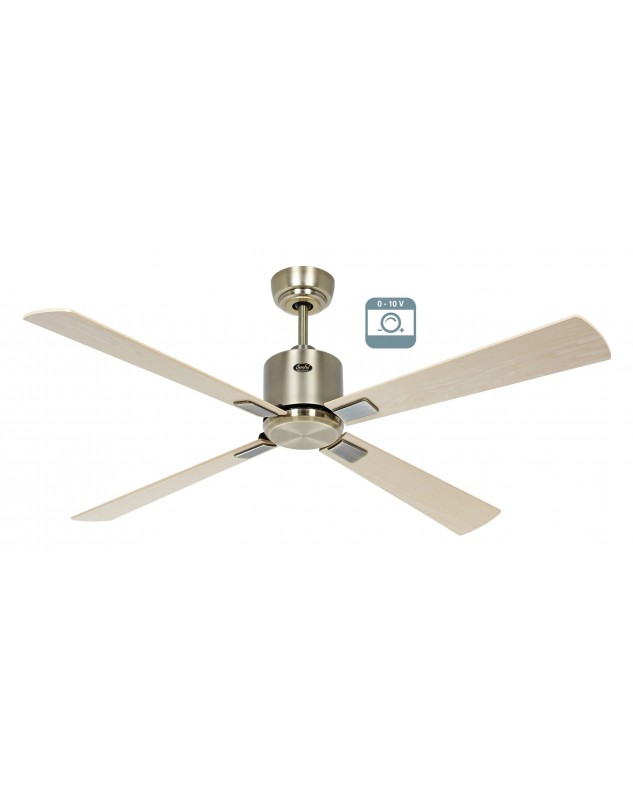 Ventilador de techo CasaFan ECO NEO III 132 MA-NB/KI 0 - 10 V motor latón antiguo/aspas reversibles cerezo y nogal