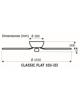 Esquema ventilador de techo 5103061 classic flat 103 aspas reversibles