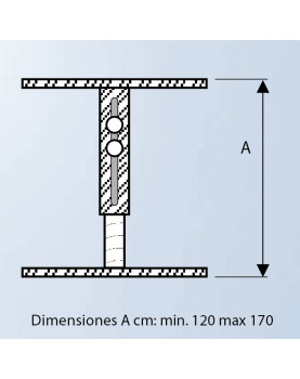 Diagrama soporte para falso techo de 120 cm a 170 cm