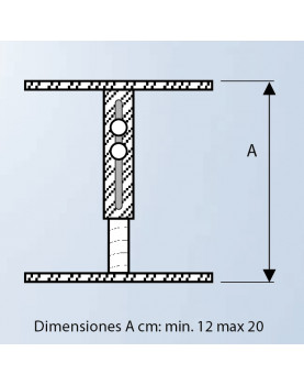 Diagrama soporte para falso techo de 12 cm a 20 cm