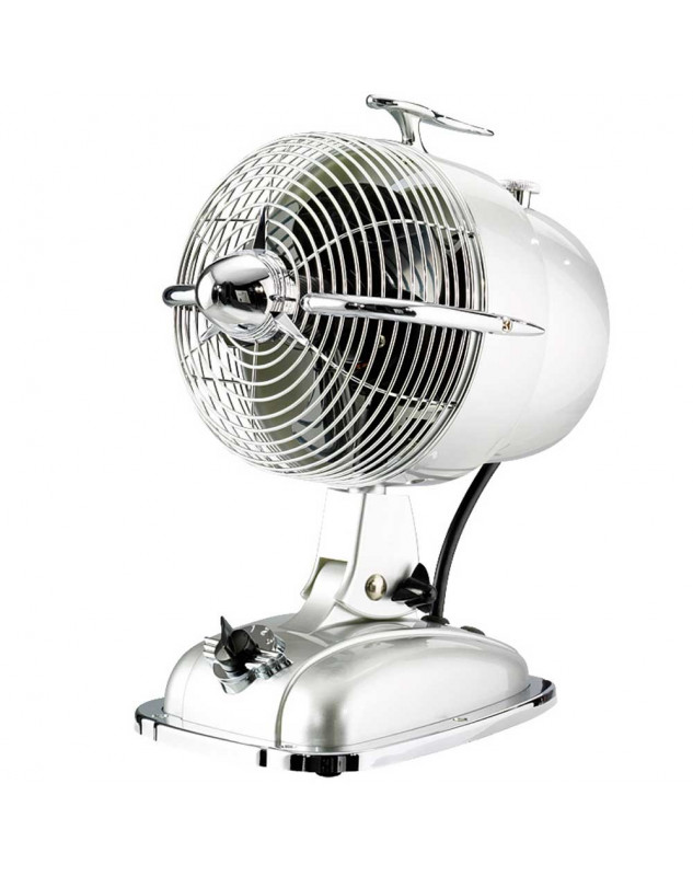 Ventilador de mesa con estilo retro color plateado Ventilador de mesa con estilo retro color plateado