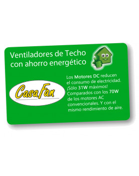 ahorro energía Ventilador de techo con luz CasaFan 92250351 ECO NEO II 152 negro o teca/ cromo