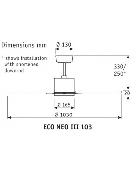 esquema del ventilador ECO NEO III de 103cm