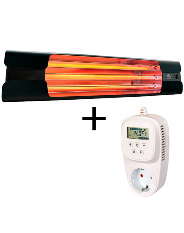 Calefactor de cuarzo por infrarrojo con termostato que regula temperatura