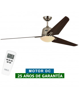 Ventilador de techo con luz CasaFan 516089 ECO AVIATOS 162 nuez / cromo satinado BN-NB DC