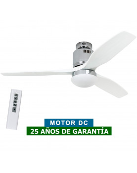 Ventilador de techo con luz CasaFan 93132312 AERODYNAMIX ECO 132 gris claro/ cromo brillante