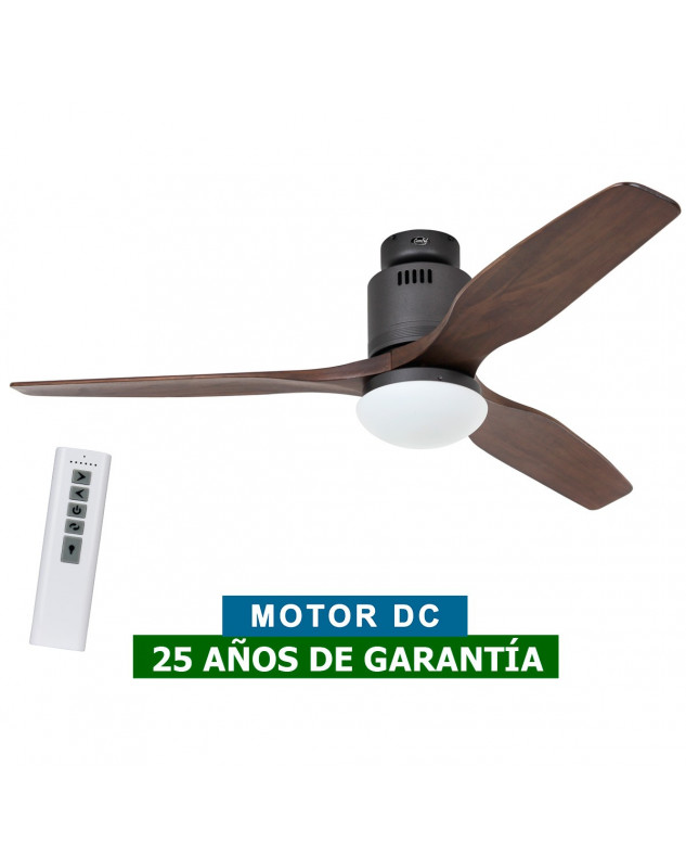 Ventilador de techo con luz CasaFan 93132341 AERODYNAMIX ECO 132 nuez/ gris basalto