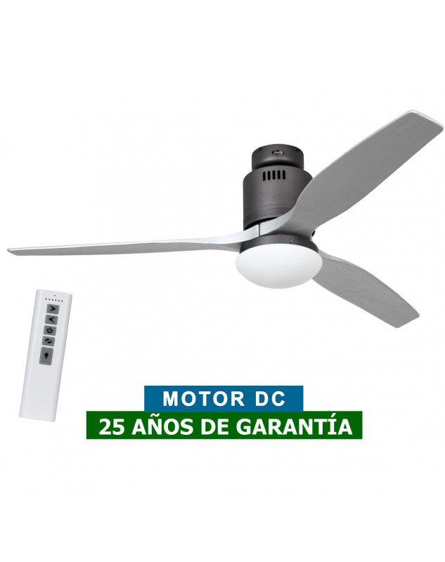 Ventilador de techo con luz CasaFan 93132344 AERODYNAMIX ECO 132 plateado/ gris basalto