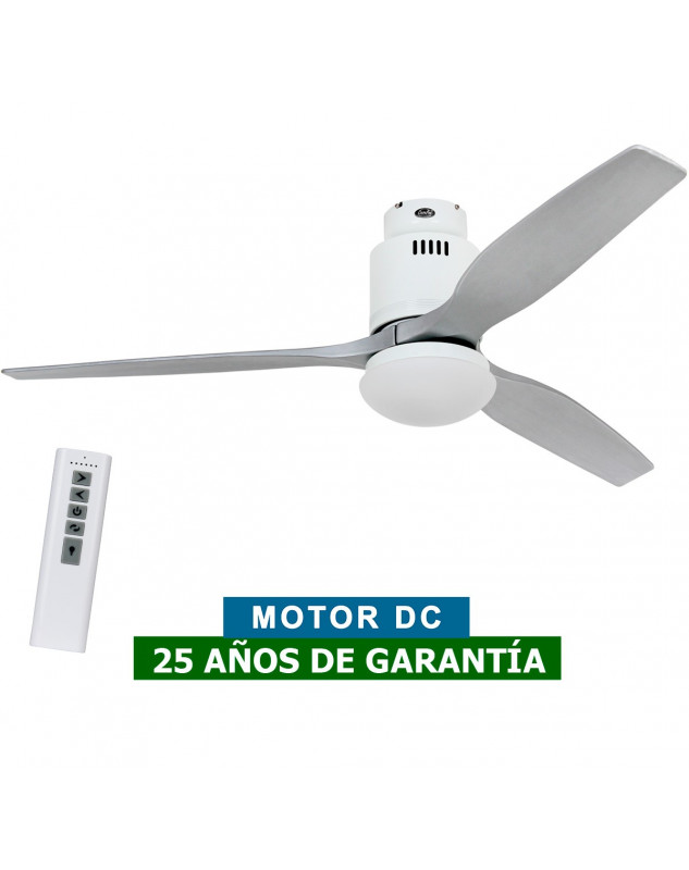 Ventilador de techo con luz CasaFan 93132324 AERODYNAMIX ECO 132 plateado/ blanco