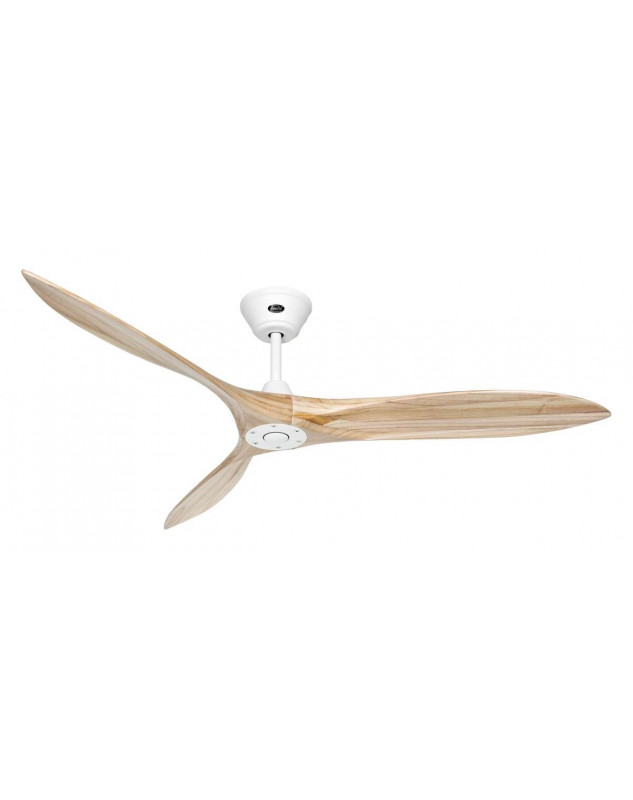Ventilador de Techo Moderno Eco Airscrew 152cm Blanco y Madera Natural