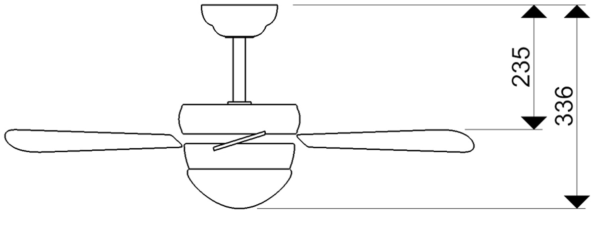Esquema ventilador de techo AireRyder FN43311 blanco