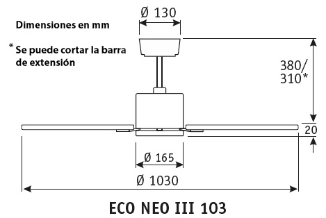 Esquema ventilador de techo CasaFan 922511 Eco Neo  103