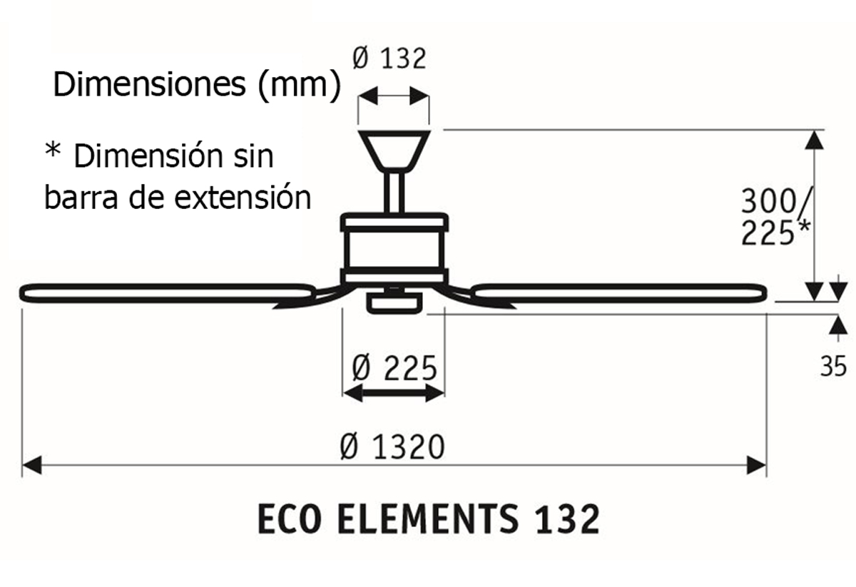 Esquema ventilador de techo CasaFan 513282 Eco Elements