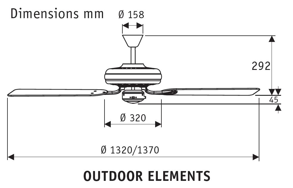 Esquema ventilador de techo Hunter Outdoor Elements 24325