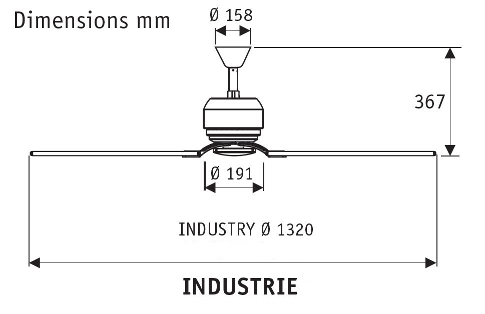 Esquema de ventilador de techo Industrie II